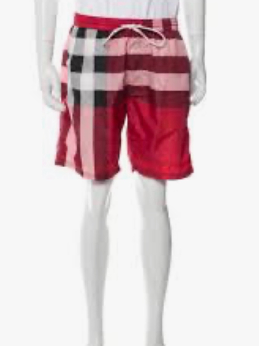 BURBERRY Swim Trunks Check Red L Large